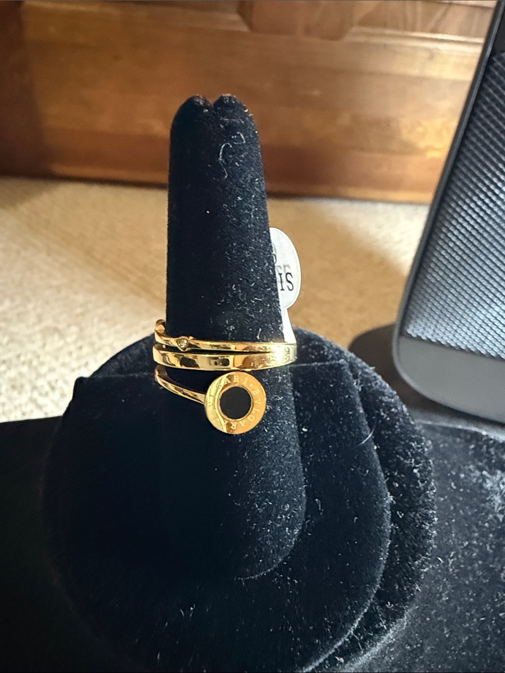 Gold Tone Fashion Ring with Circular Accent - Women Jewelry